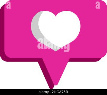 Herzsymbol in Sprechblase. Liebeskonzept. Vektorgrafik Stock Vektor