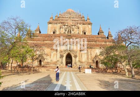 Der wunderschöne Sulamani Tempel in Bagan, Myanmar Stockfoto