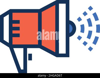 Megaphon-Symbol. Symbol für die Lautstärke. Sprechendes Audiogerät Stock Vektor