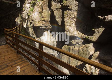 Fußweg in der Liechtensteinklamm in der Provinz Salzburg,Österreich,Europa Stockfoto