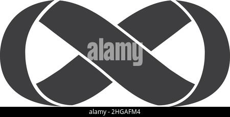 Schwarze Schleife. Unendlichkeits-Symbol. Endlos-Bewegungszeichen Stock Vektor