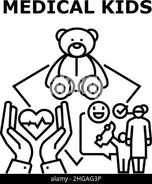 Illustration für Symbole für medizinische Kinder Stock Vektor