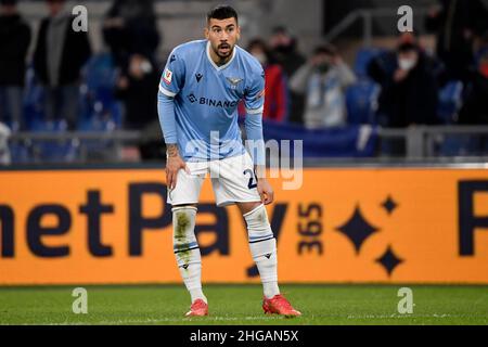 Roma, Italien. 18th Januar 2022. Mattia Zaccagni von der SS Lazio während des Fußballspiels Itally Cup zwischen der SS Lazio und Udinese Calcio im Olimpico-Stadion in Rom (Italien), 18th. Januar 2022. Foto Andrea Staccioli/Insidefoto Kredit: Insidefoto srl/Alamy Live News Stockfoto