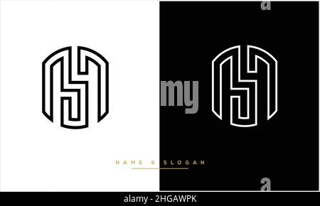 SM, MS Abstract Letters Logo Monogramm Stock Vektor