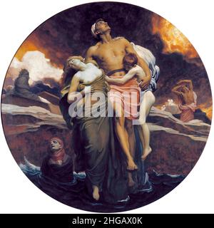 Und das Meer gab die Toten auf, die darin waren von Sir Frederic Leighton (Lord Leighton: 1830-1896), Öl auf Leinwand, 1892 Stockfoto