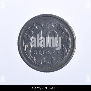 Münze, 10 Groszy, Polen Stockfoto
