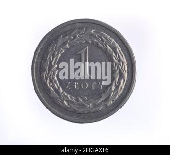 Münze, 1 Zloty, Polen Stockfoto