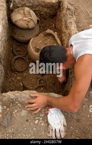 Pontecagnano (Salerno), Italien 07/07/2005: Archäologische Stätte. ©Andrea Sabbadini Stockfoto