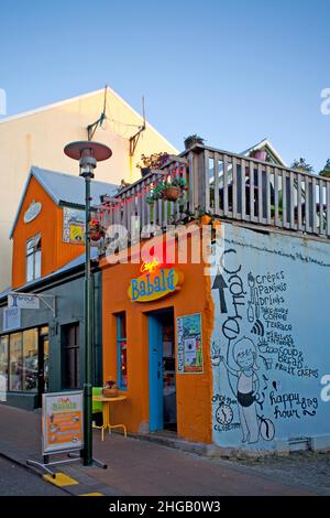 Einkaufs- und Restaurantmeile in Bankastraeti und Laugavegur, Reykjavik, Island Stockfoto