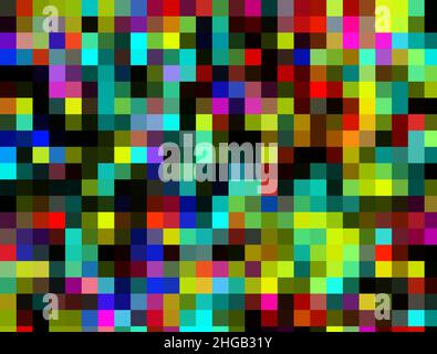 Mehrfarbige Palette von Quadraten. Abstrakter Hintergrund. 3D Rendern Stockfoto