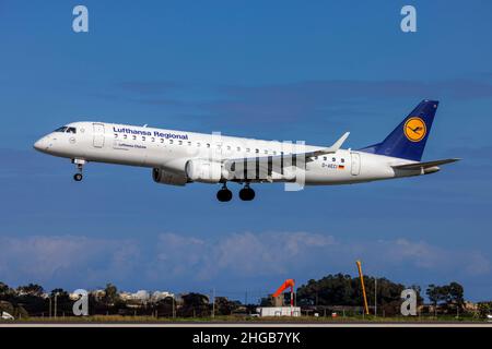 Lufthansa Regional (Lufthansa CityLine) Embraer 190LR (ERJ-190-100LR) (REG: D-AECI) aus München. Stockfoto