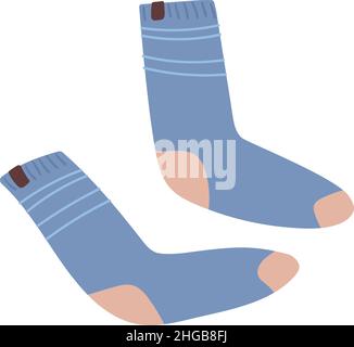 Blaue Socken. Vektorgrafik in einem flachen Stil. Stock Vektor