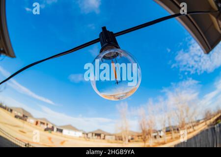 Nahaufnahme einer Glühbirne in Oklahoma Stockfoto