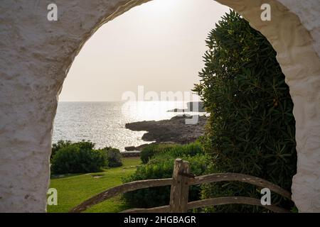 Sommerpostkarte in Binibeca. Stockfoto