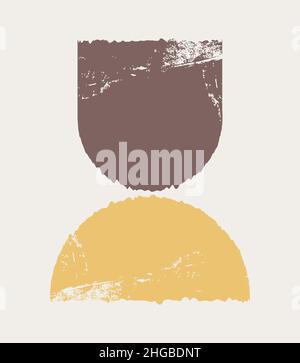 Wanddekoration. Einfache Formulare. Die Komposition ist in einem flachen Stil. Einfache Formulare. Eine Reihe von Postkarten, Postern, Hintergründen mit abstrakten Kompositionen. Stock Vektor