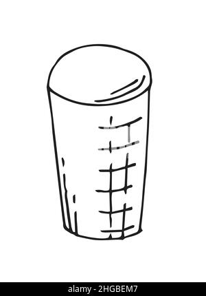 Süßes Eis. Sommergenuss. Skizze umreißen. Handzeichnung isoliert auf weißem Hintergrund. Vektor Stock Vektor
