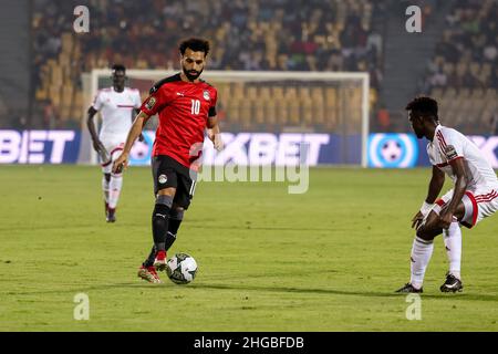 YAOUNDE, KAMERUN - 19. JANUAR: FC Liverpool-Spieler Mohamed Salah aus Ägypten während des Afrika-Cup der Nationen Gruppe D 2021-Spiels zwischen Ägypten und dem Sudan im Stade Ahmadou Ahidjo am 19. Januar 2022 in YAOUNDE, Kamerun. (Foto von SF) Kredit: Sebo47/Alamy Live News Stockfoto