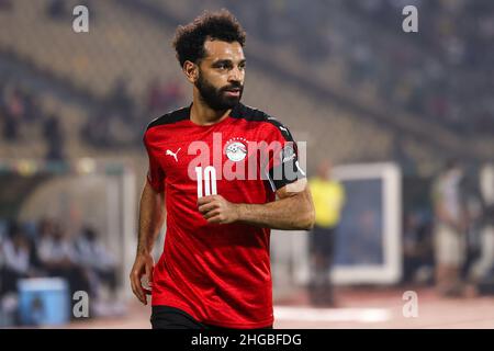 YAOUNDE, KAMERUN - 19. JANUAR: FC Liverpool-Spieler Mohamed Salah aus Ägypten während des Afrika-Cup der Nationen Gruppe D 2021-Spiels zwischen Ägypten und dem Sudan im Stade Ahmadou Ahidjo am 19. Januar 2022 in YAOUNDE, Kamerun. (Foto von SF) Kredit: Sebo47/Alamy Live News Stockfoto