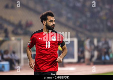 YAOUNDE, KAMERUN - 19. JANUAR: FC Liverpool-Spieler Mohamed Salah aus Ägypten während des Afrika-Cup der Nationen Gruppe D 2021-Spiels zwischen Ägypten und dem Sudan im Stade Ahmadou Ahidjo am 19. Januar 2022 in YAOUNDE, Kamerun. (Foto von SF) Kredit: Sebo47/Alamy Live News Stockfoto