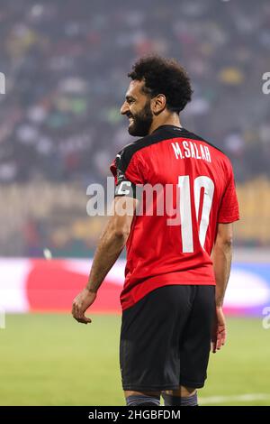 YAOUNDE, KAMERUN - 19. JANUAR: FC Liverpool-Spieler Mohamed Salah aus Ägypten während des Afrika-Cup der Nationen Gruppe D 2021-Spiels zwischen Ägypten und dem Sudan im Stade Ahmadou Ahidjo am 19. Januar 2022 in YAOUNDE, Kamerun. (Foto von SF) Kredit: Sebo47/Alamy Live News Stockfoto