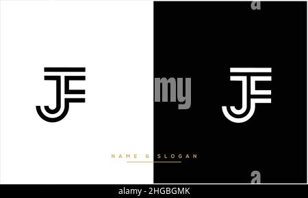 JF, FJ Abstract Letters Logo Monogramm Stock Vektor