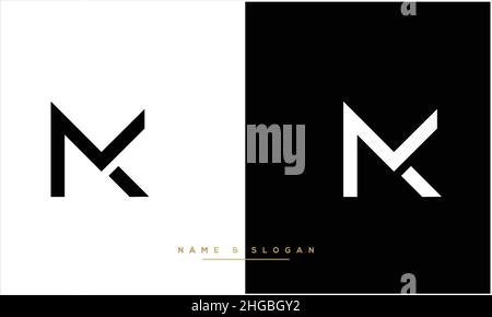 MK, KM abstrakte Buchstaben Logo Monogramm Stock Vektor