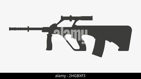 Österreichische Armee Sturmgewehr schwarz Vektor-Symbol Stock Vektor
