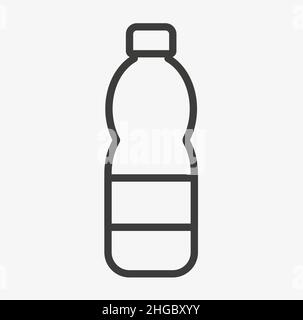 Symbol für die Linie der Vektorplastik-Flasche. Getränkesymbol Stock Vektor