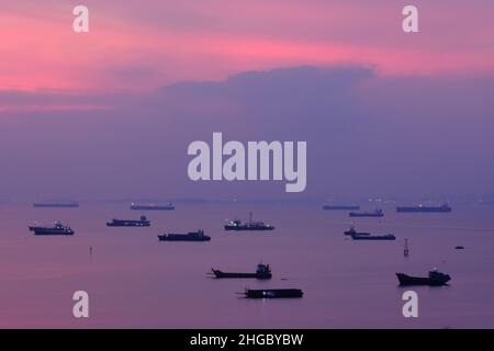 Indonesia Batam - Blick vom Marriott Hotel auf die Harbour Bay Stockfoto