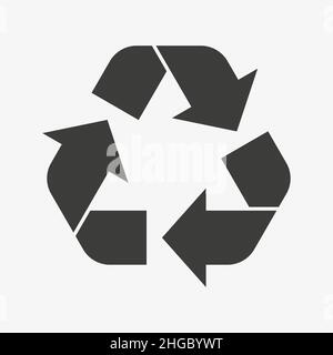 Vektor mit schwarzen Symbolen recyceln. Öko-Recycling-Schild. Stock Vektor