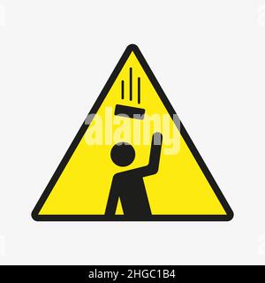 Warndreieckschild. Vektorsymbol fallende Objekte Stock Vektor