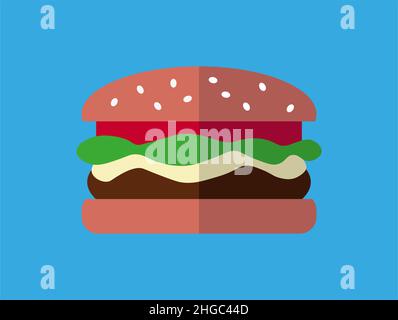 Hamburger Vektorgrafik im flachen Design Stock Vektor