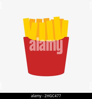 Vektorsymbol für Pommes Frites auf weißem Hintergrund Stock Vektor