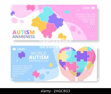 World Autism Awareness Day Post Template flache Illustration editierbar von quadratischen Hintergrund geeignet für Social Media oder Grußkarte Stock Vektor