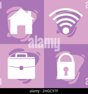 Technologie vier Apps Stock Vektor