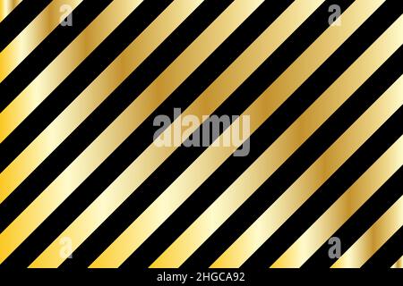 Schwarz-goldenes Streifenmuster. Abstrakter Hintergrund. Vektorgrafik. Stock Vektor