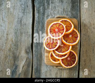 In Scheiben geschnittene Blutorangen Stockfoto