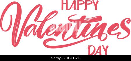 Happy Valentine s day Text auf dem Hintergrund des Herzens auf weißem Hintergrund. , Valentinstag, Grußkarte handgezeichnet Vektor Illustration Skizze. Stock Vektor