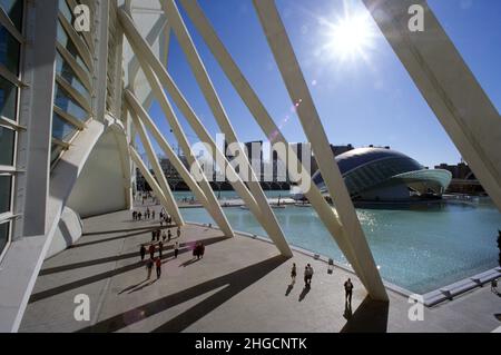 spanien Museum der Kunstwissenschaften in Valencia Architecte Santiago Calatrava Stockfoto