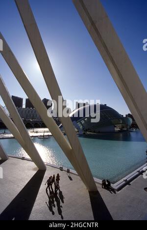 spanien Museum der Kunstwissenschaften in Valencia Architecte Santiago Calatrava Stockfoto