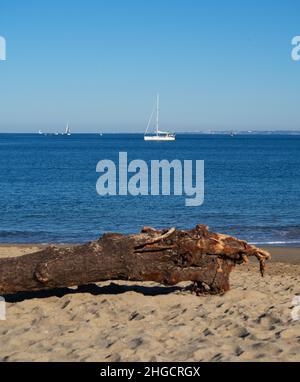 Strand von Hondarribia in Irun Spanien Stockfoto