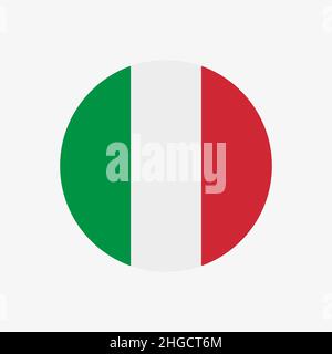 Die Flagge Italiens im Kreis Stock Vektor