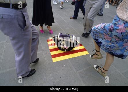 spanien Kathedrale von Barcelona plaza sardane Volkstänze Stockfoto