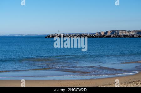Strand von Hondarribia in Irun Spanien Stockfoto