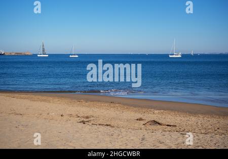Strand von Hondarribia in Irun Spanien Stockfoto