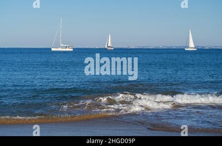 Strand von Hondarribia in Irun Spanien Stockfoto