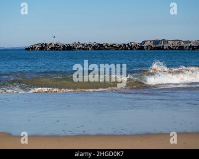 Strand von Hondarribia in Irun Spanien Stockfoto