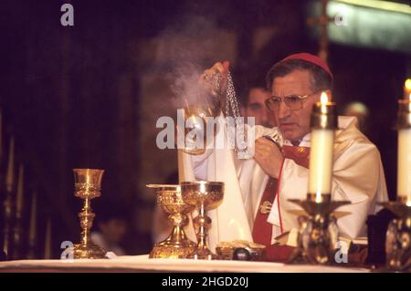 spanien Galice santiago compostele sant week pelgrims Stockfoto