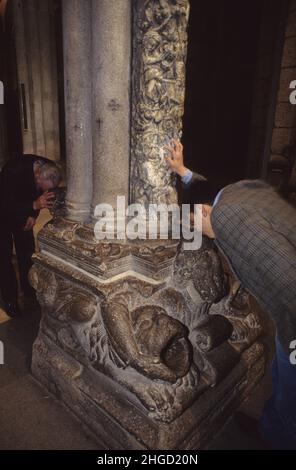 spanien Galice santiago compostele sant week pelgrims Stockfoto