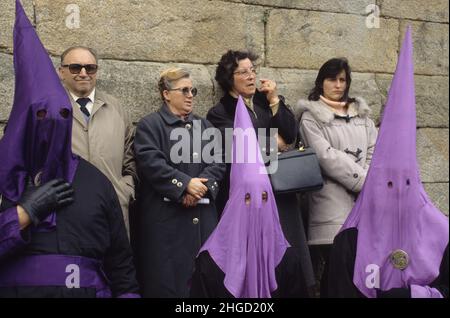 spanien Galice santiago compostele sant week pelgrims Stockfoto